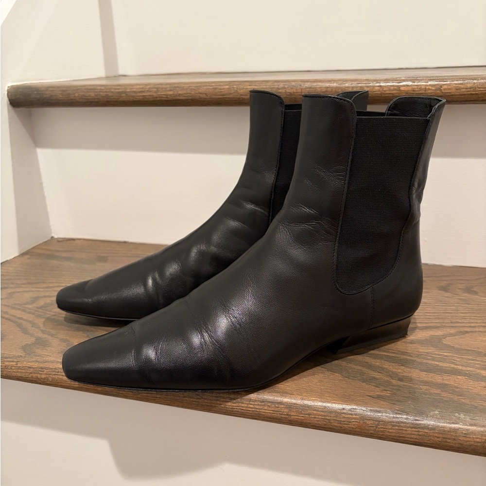 STAUD Black Wally Chelsea Leather Ankle Boots